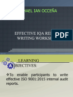 Effective IQA Report Writing Workshop-9001-2015