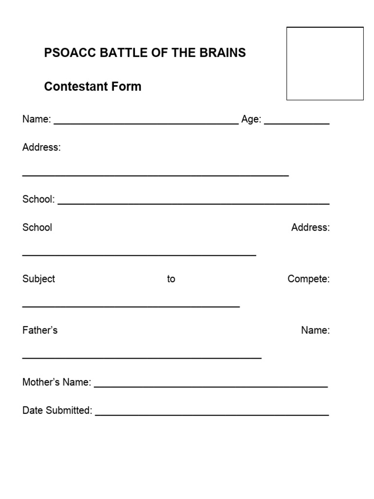PSOACC Battle of the Brains Form | PDF