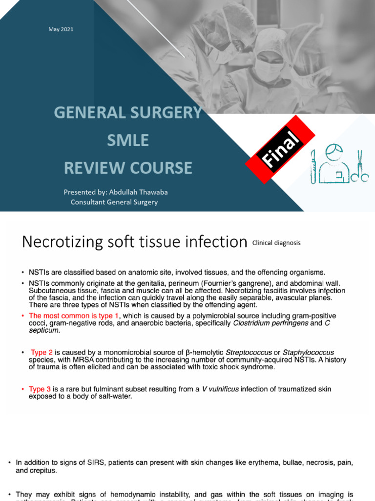 General Surgery SMLE Review Course PDF Ovarian Cancer Causes Of