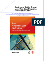 Full Download Book Java A Beginners Guide Create Compile and Run Java Programs Today PDF