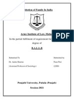 Institution of Family in India (Sociology Project)