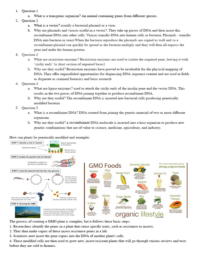 Bio Unit 5 | PDF | Plasmid | Recombinant Dna