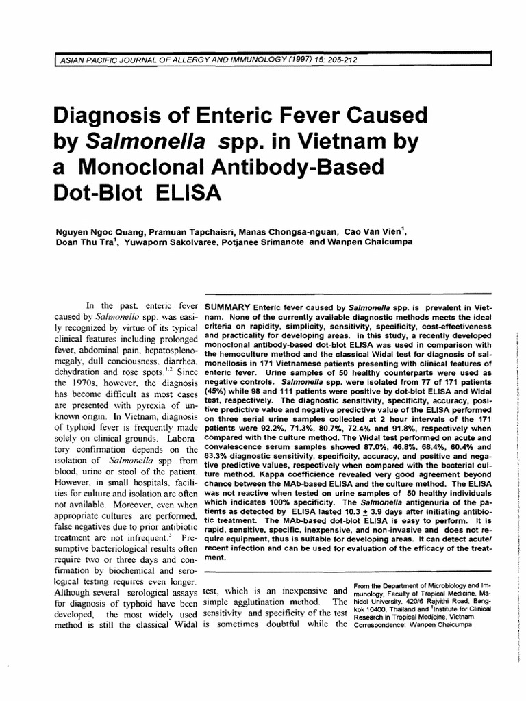 Monoclonal Antibody ELISA for Salmonella | PDF | Monoclonal Antibody ...