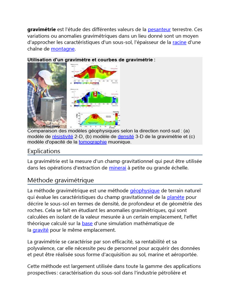 Méthode gravimétrique en géophysique | PDF | Sciences et mathématiques