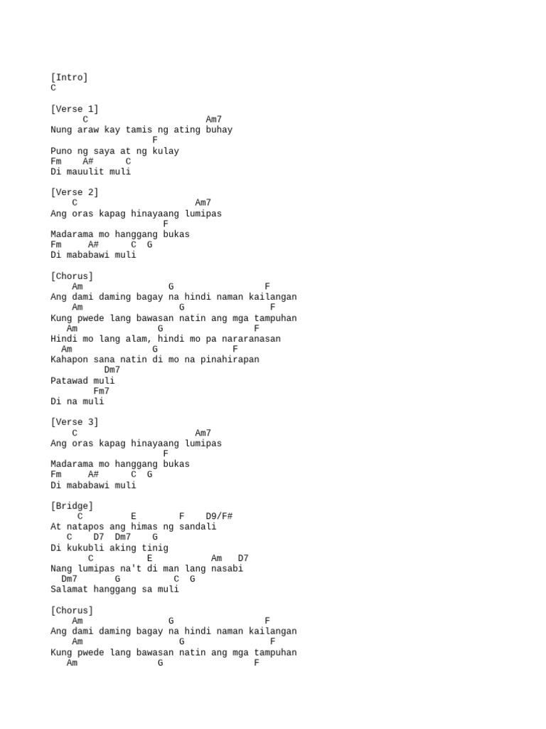 Di Na Muli Chords | PDF
