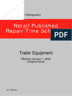 Carrier transicold Retail publiished repair time schedule