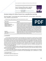 Emotion Analysis For Online Patient Care Using Machine LearningJournal of Advanced Research in Applied Sciences and Engineering Technology