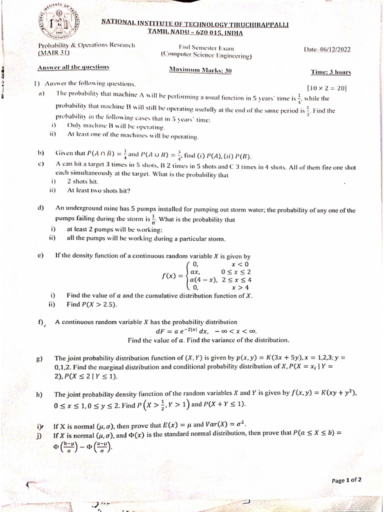 3rd Sem Endsemester | PDF