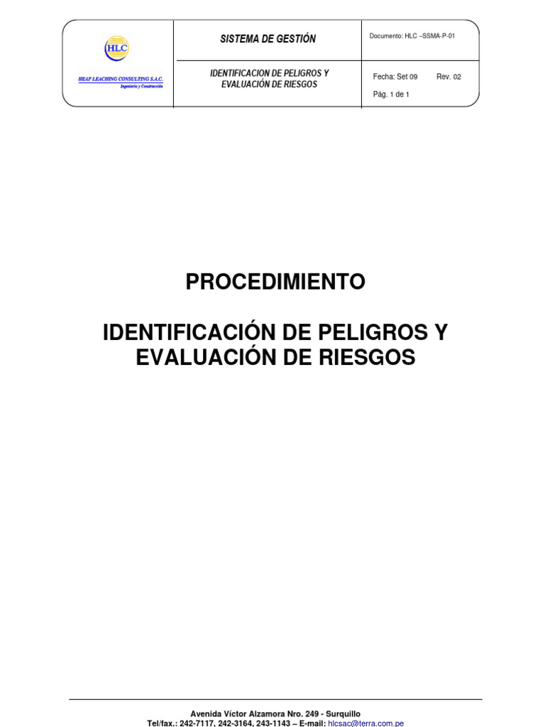 Identificación y Evaluación de Riesgos | PDF | Riesgo | Evaluación