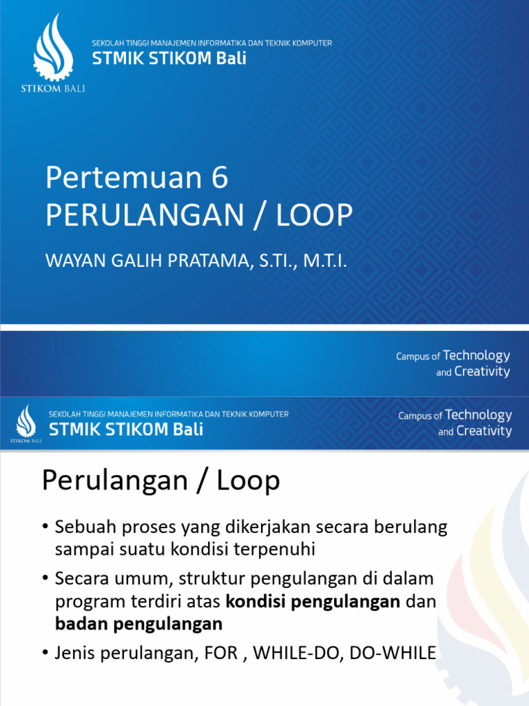 Panduan Lengkap Perulangan dalam Pemrograman | PDF | Komputer