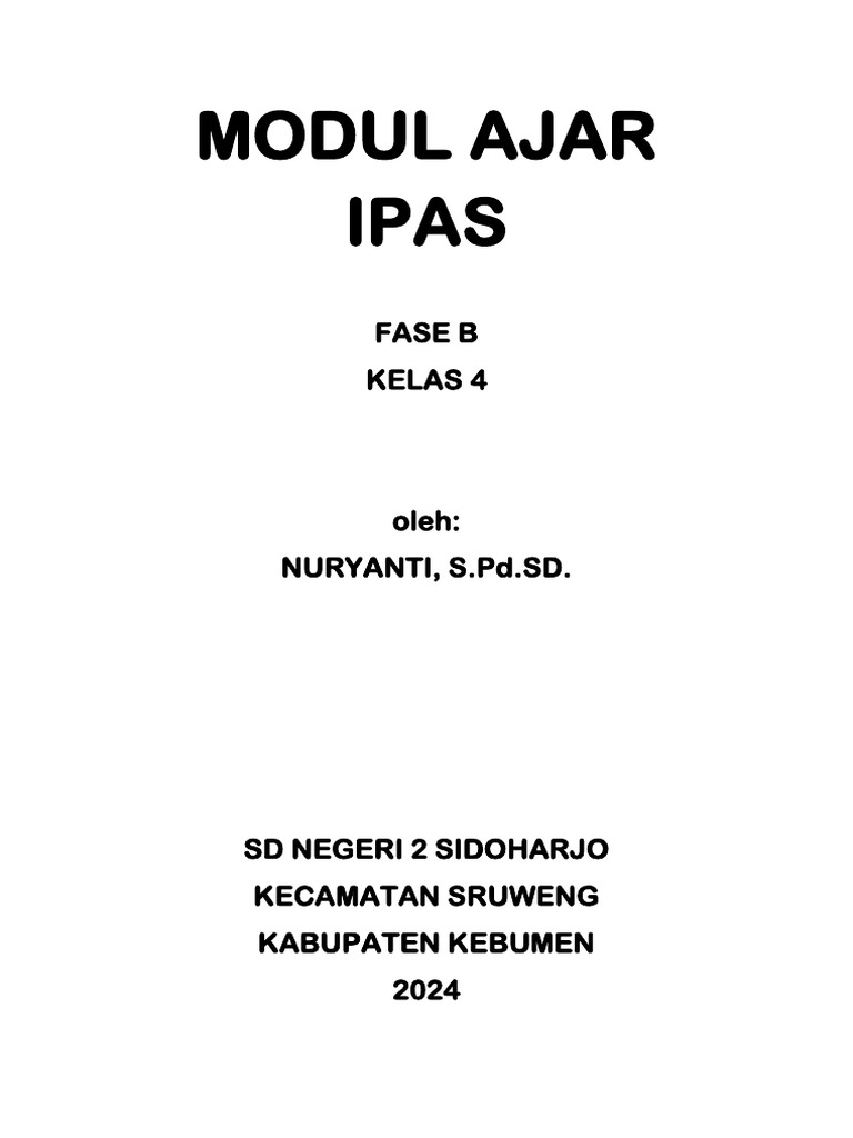 Modul Ajar IPAS Kelas 4 Kurikulum Merdeka | PDF | Karier & Perkembangan