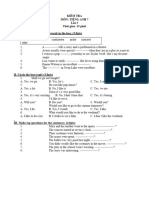 Kiểm Tra Môn: Tiếng Anh 7 Lần 3 Thời gian: 15 phút I. Fill in the blanks using the words in the box: (3.0pts)