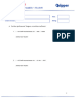 Worksheet III: Statistics and Probability - Grade 11