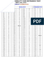 NEET 2016 Answer Keys Phase 1 Code D S Z