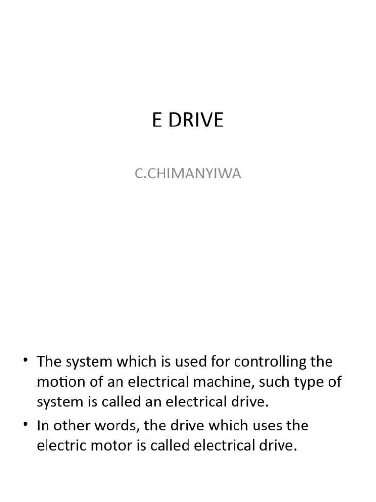 Overview of Electrical Drive Systems | PDF | Electric Motor | Engines