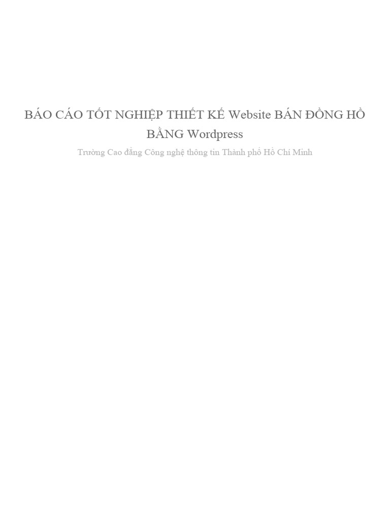 Bao cao tot nghiep thiet ke website ban dong ho bang wordpress pdf