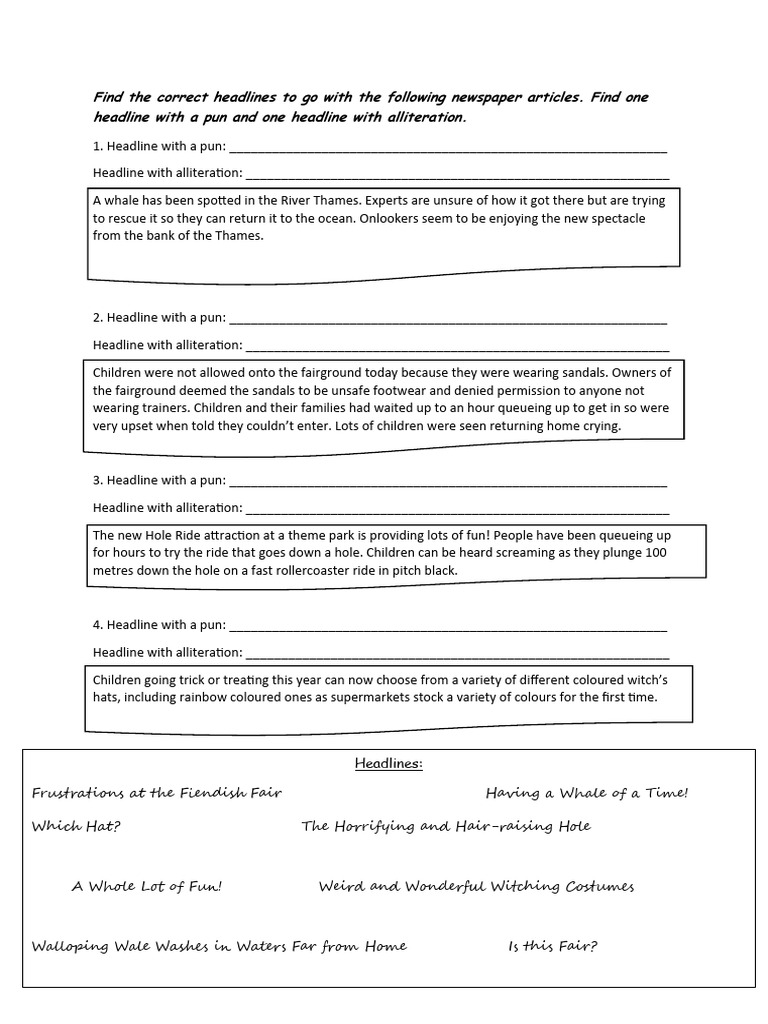 Crafting Punny and Alliterative Headlines | PDF | Foreign Language Studies