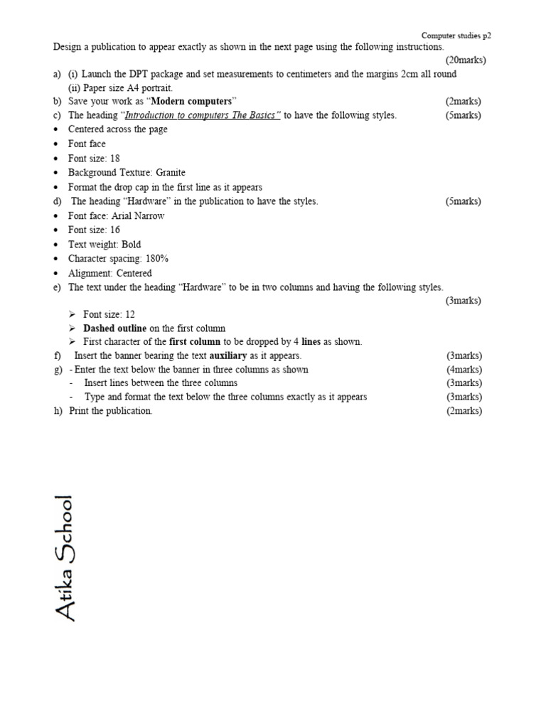 Computer Studies Paper | PDF | Teaching Methods & Materials | Computers