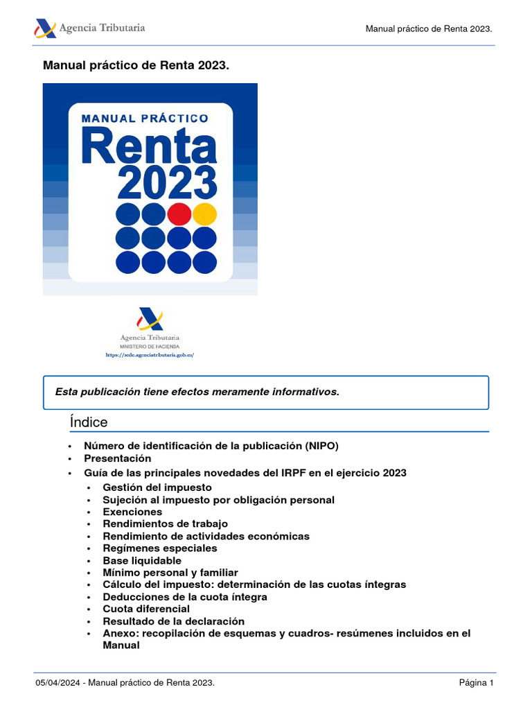 Manual Renta e IRPF 2023 | PDF | Impuestos | Derecho laboral