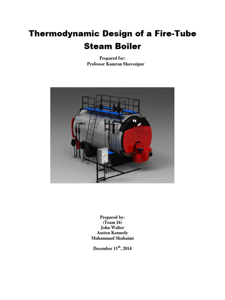 Fire-Tube Steam Boiler Design Analysis | PDF | Boiler | Heat Transfer