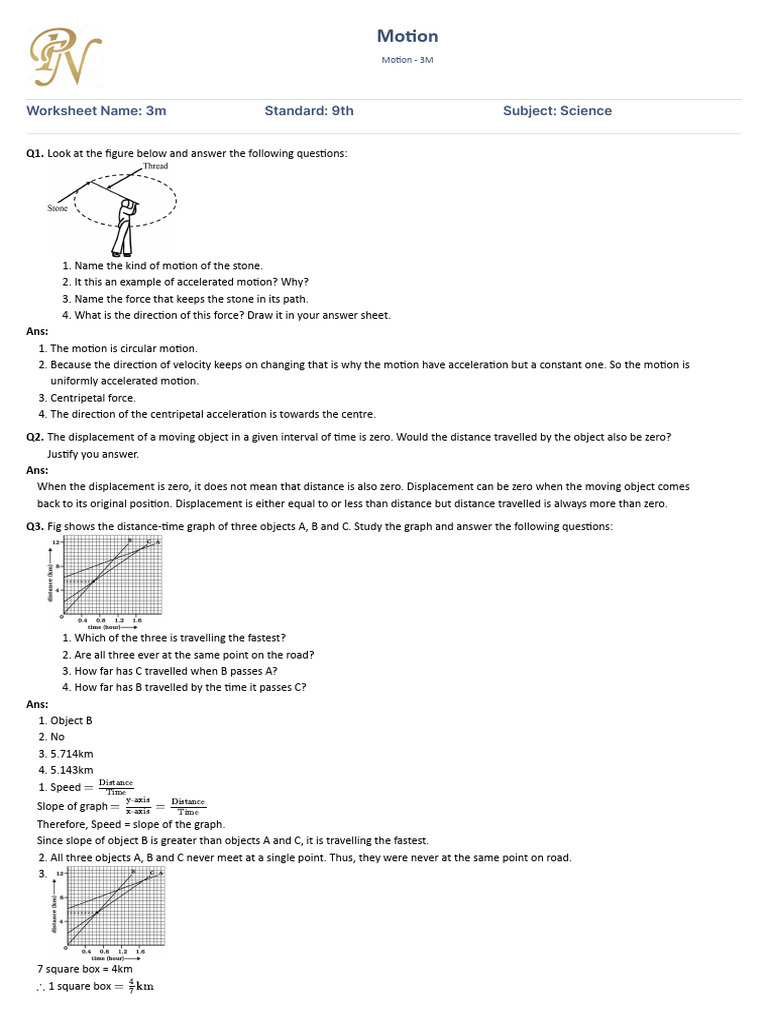 Motion 3m Pdf Acceleration Speed