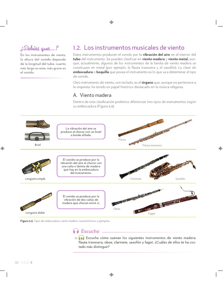 Instrumentos de Viento: Madera y Metal | PDF | Instrumentos de viento ...