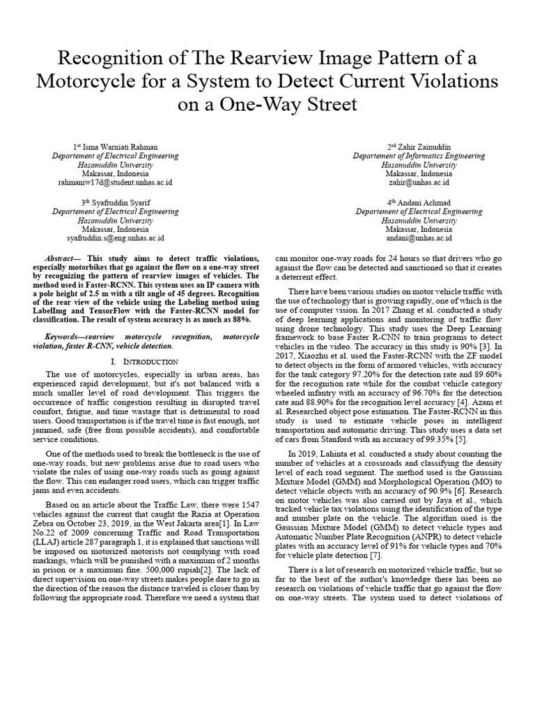Motorcycle Violation Detection System | PDF | Deep Learning ...