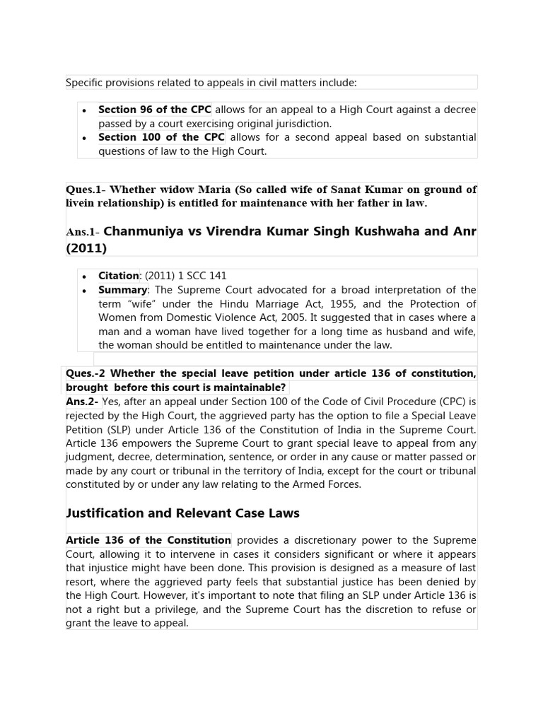 Moot Court Problem Pdf Marriage Cohabitation