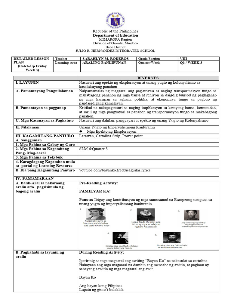 Catch Up Friday Week 3 Lesson Plan | PDF