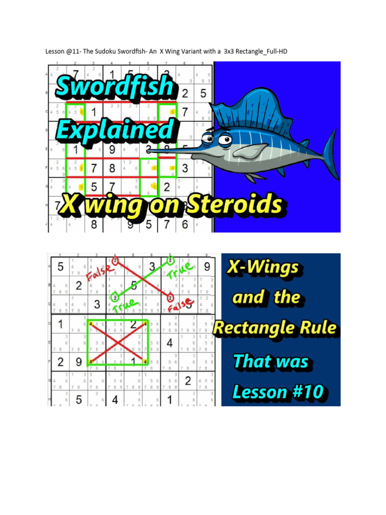Sudoku Swordfish Strategy Explained | PDF | Teaching Methods & Materials