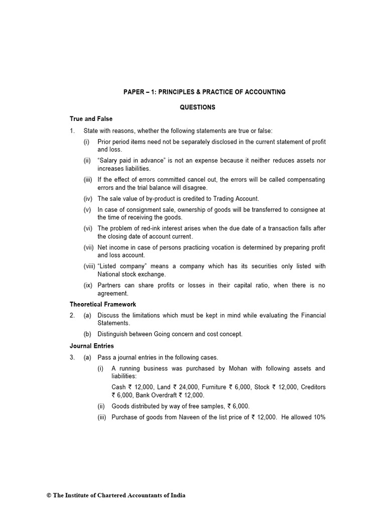 Accounting Principles and Practices Exam | PDF | Debits And Credits ...