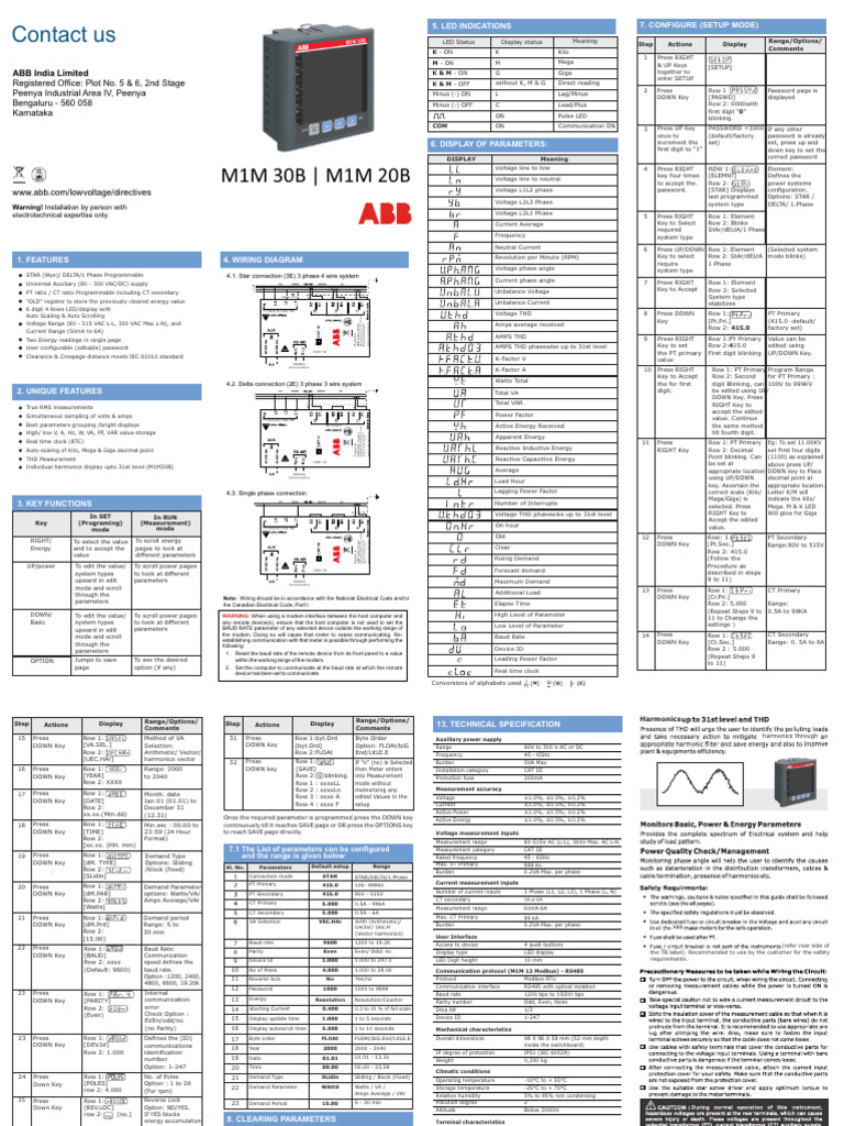 ABB M1M Series Manual Overview | PDF | Alternating Current | Electric Power