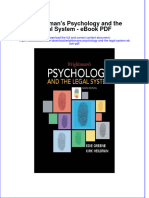 Full Download Book Wrightsmans Psychology and The Legal System PDF