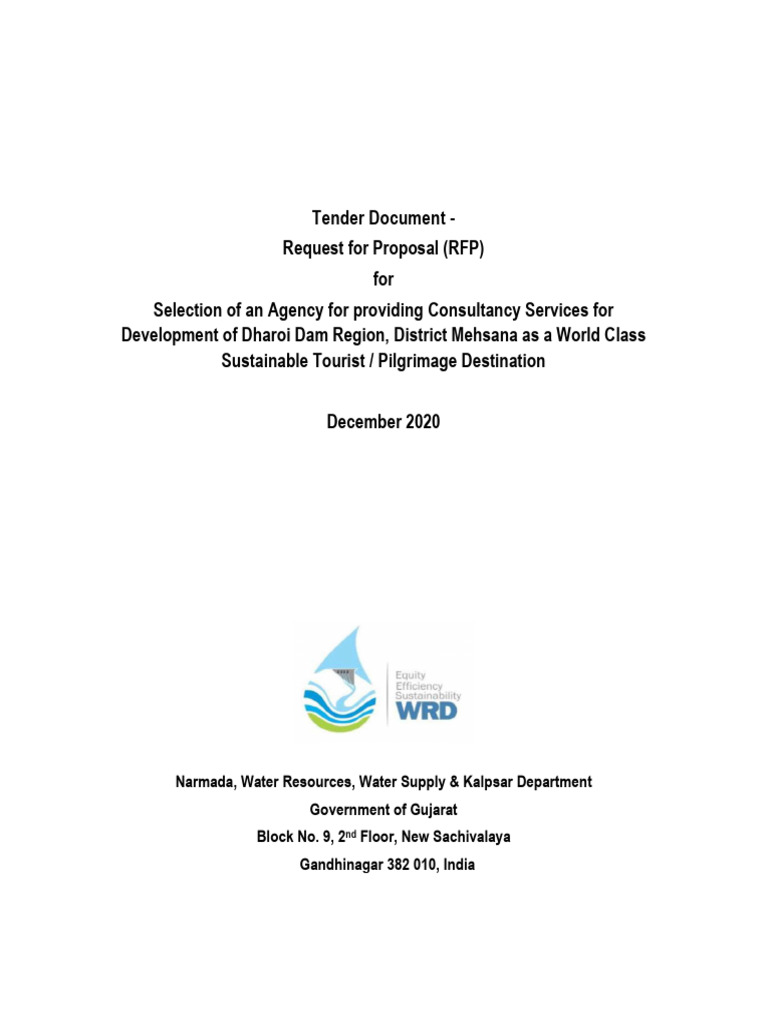 RFP for Dharoi Dam Development Consultancy | PDF | Request For Proposal