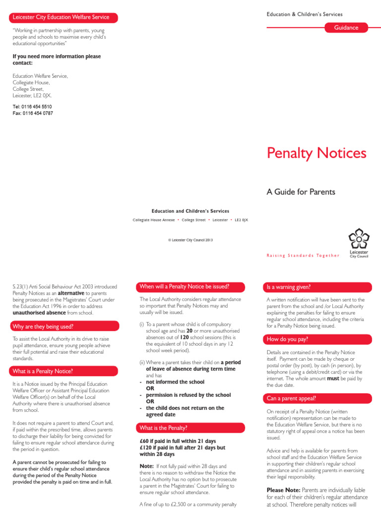 Guide to School Penalty Notices for Parents | PDF | Common Law | Public Law