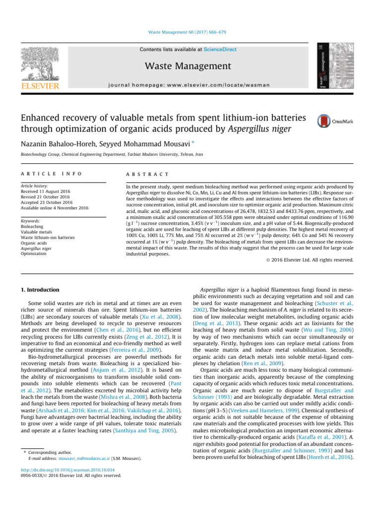 Enhanced Recovery of Valuable Metals From Spent Lithium-Ion Batteries ...