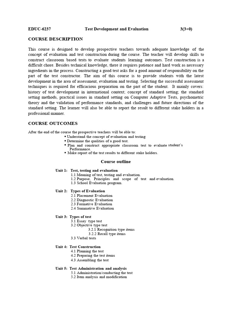 Test Development | PDF | Educational Assessment | Evaluation