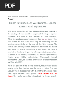 French Revolution... by Wordsworth...... Poem Summary and Explanation