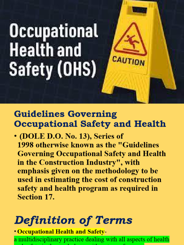 Lesson1GuidelinesGoverningOHS PDF Personal Protective Equipment