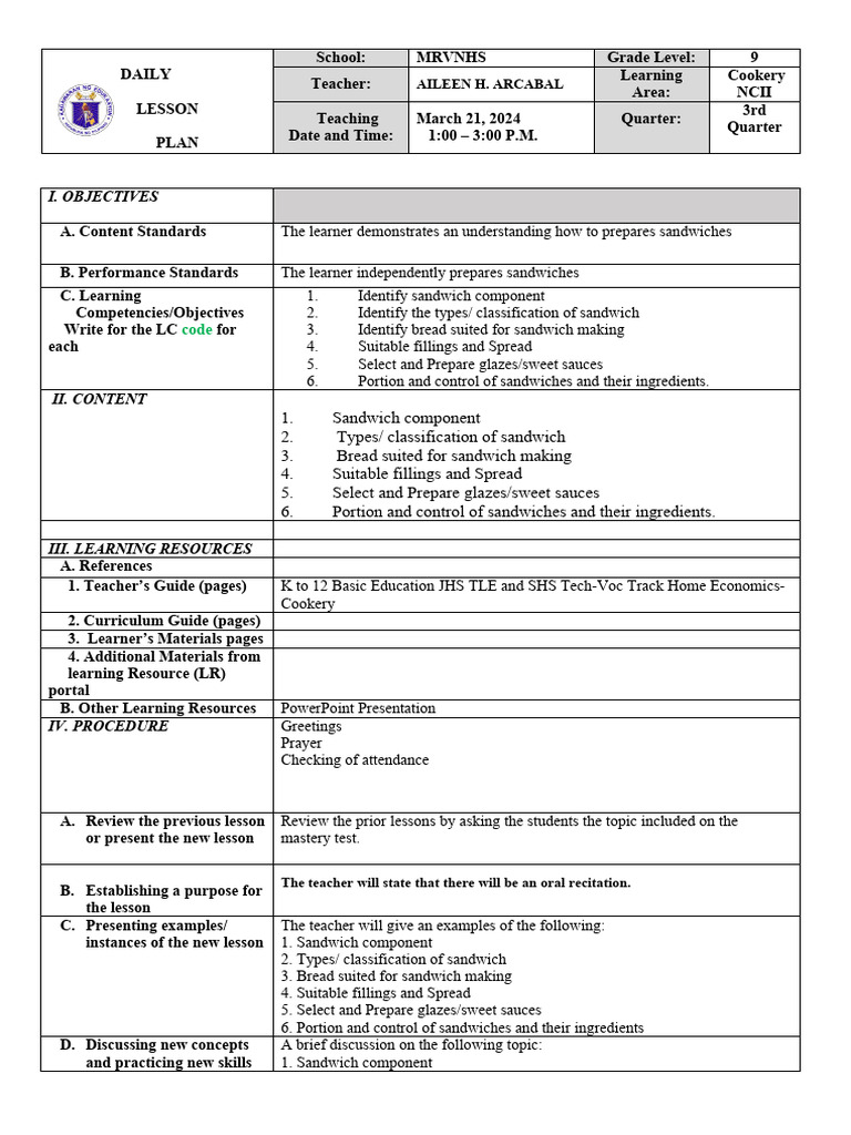 03-18-24 - Grade 9 | PDF | Learning | Teachers