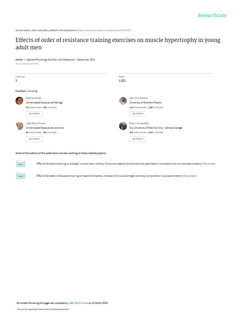 Apnm 2018 0478 PDF Strength Training Muscle Hypertrophy