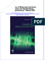 Full Download Book Dynamics of Molecular Excitons Theories and Applications Nanophotonics PDF