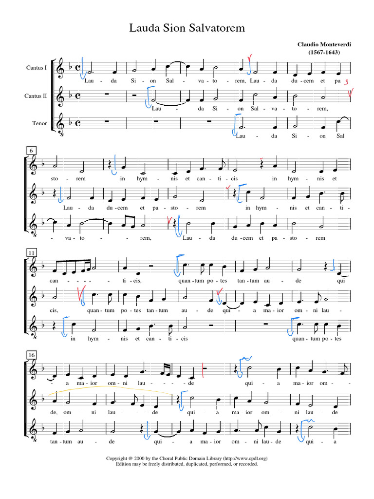 Lauda Sion Salvatorem SAT - C. Monteverdi | PDF
