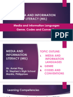 Media and Information Languages Genre Codes and Conventions