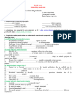 Fisa de Lucru Subiectul - Si - Predicatul