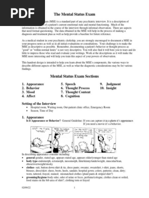 mental status exam