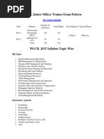 PGCIL Junior Officer Trainee Syllabus Exam Pattern