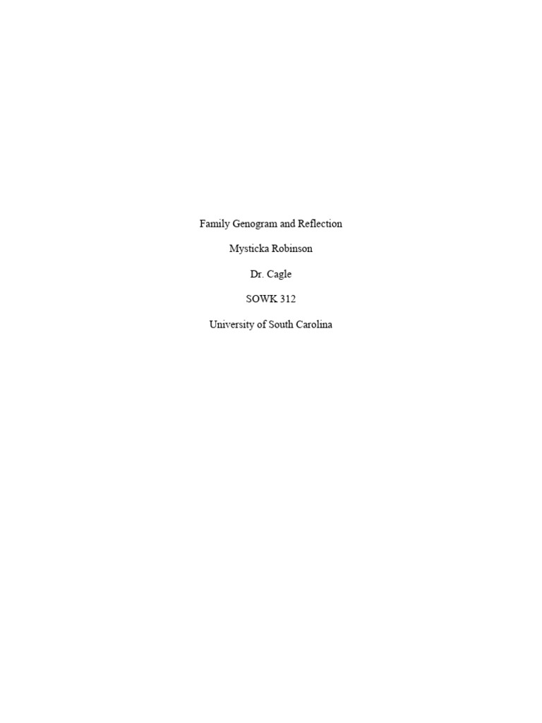 Family Genogram and Reflection | PDF | Mental Disorder | Obsessive ...