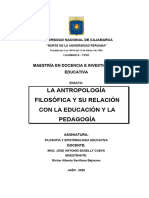 ENSAYO - La Antropología Filosófica y Su Relación Con La Educación y La Pedagogía.