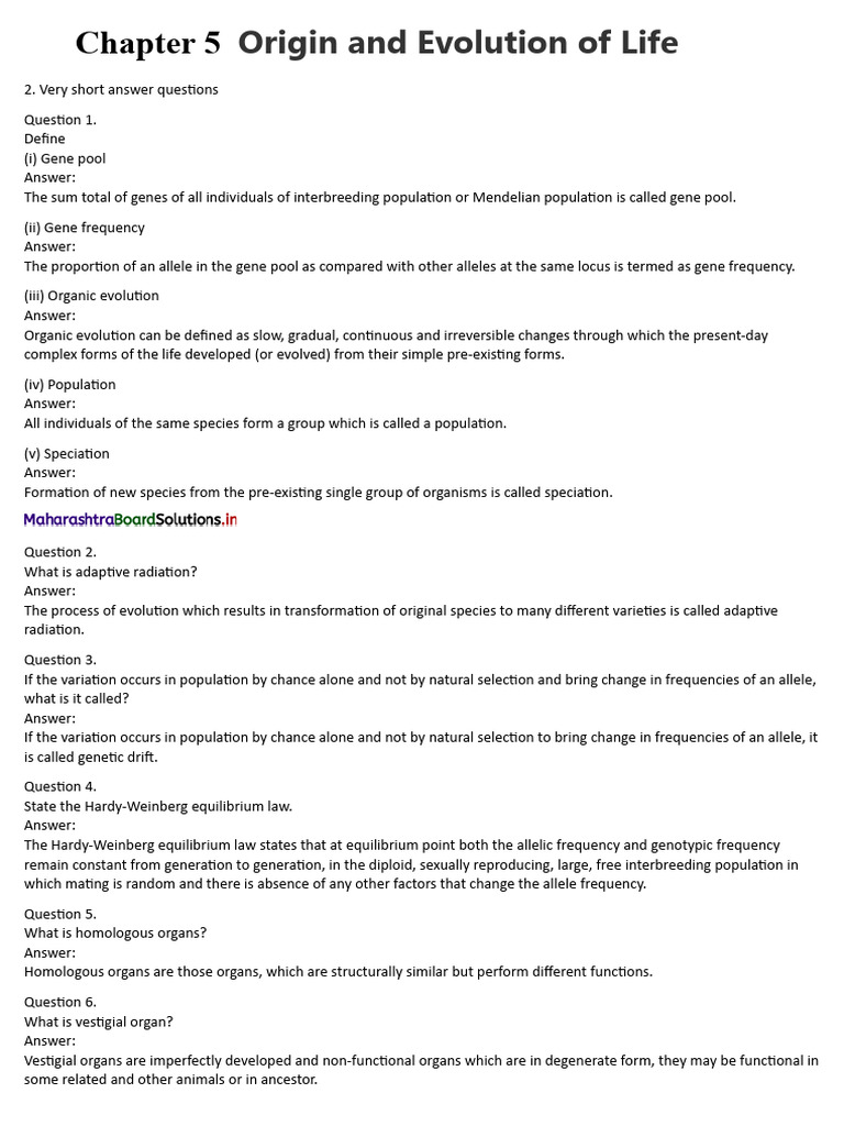 Evolution and Genetic Concepts FAQ | PDF | Evolution | Genetics